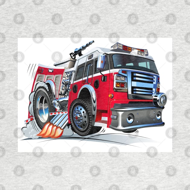 Cartoon firetruck by Mechanik